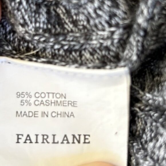 Fairlane Cashmere/Cotton Quarter Zip Pullover Sweater Men's Size Medium Grey - Picture 8 of 8